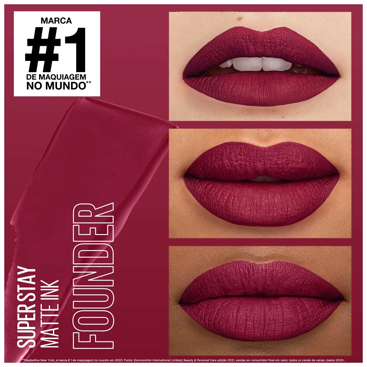 Maybelline Super Stay Matte Ink Liquid Lipstick, Founder Cranberry Red, 5ml (0.17 Fl Oz) | Long-Lasting Matte Color - view 3