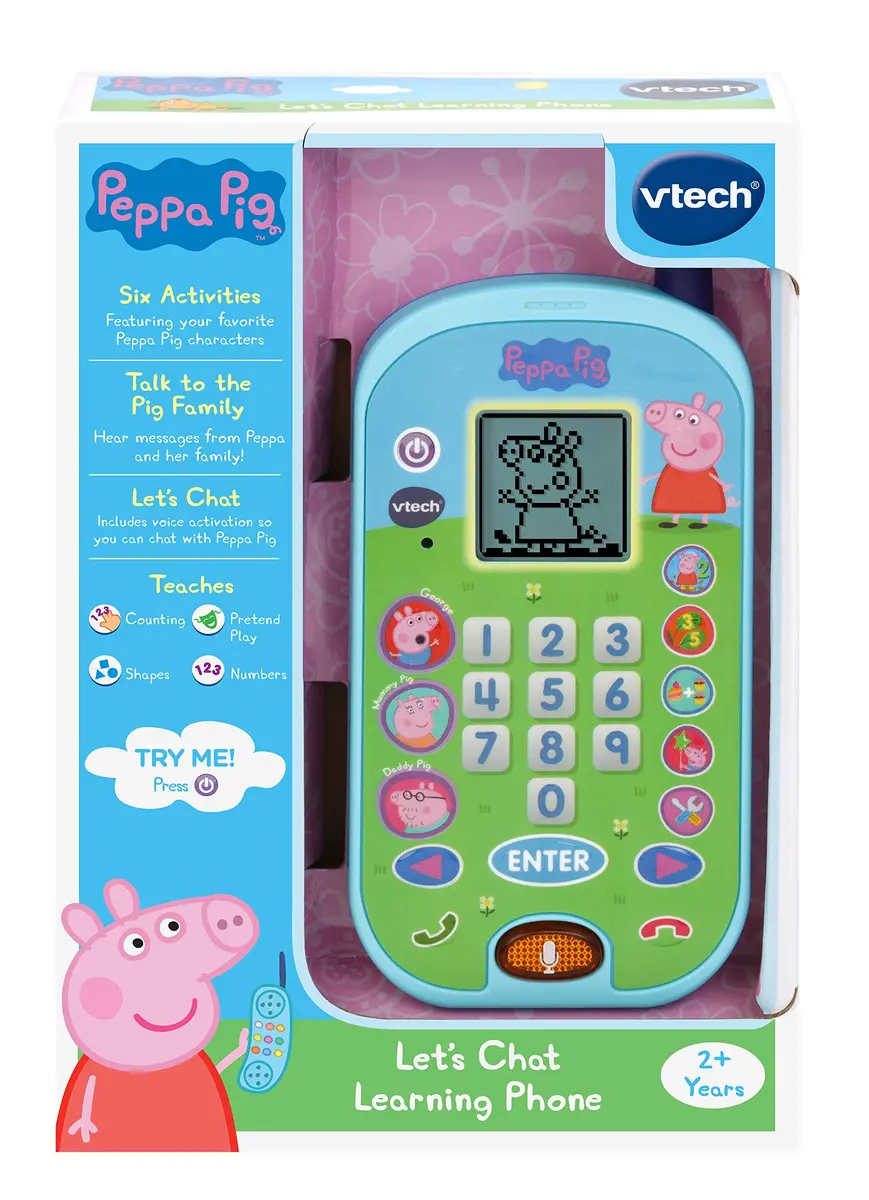 VTech Peppa Pig Let's Chat Learning Phone | Interactive Toddler Toy for Ages 2+ | Basic Math & Communication Skills - view 4