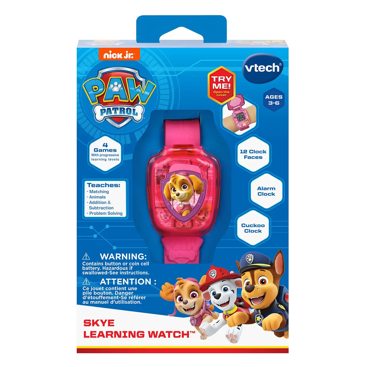 VTech PAW Patrol Skye Learning Watch, Pink | Interactive Kids Watch with Games & Sound - view 5