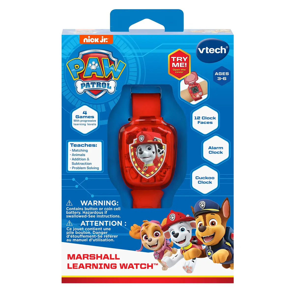 VTech PAW Patrol Marshall Learning Watch, Red | Interactive Kids Watch with Games & Sound - view 5