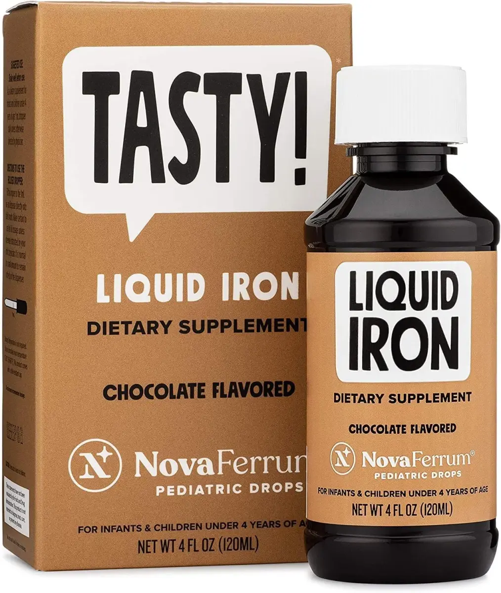 NovaFerrum Tasty Pediatric Drops Liquid Iron Supplement 120 Servings (4 Fl Oz / 118 ml) | Chocolate Flavored, Sugar & Gluten Free - main product image