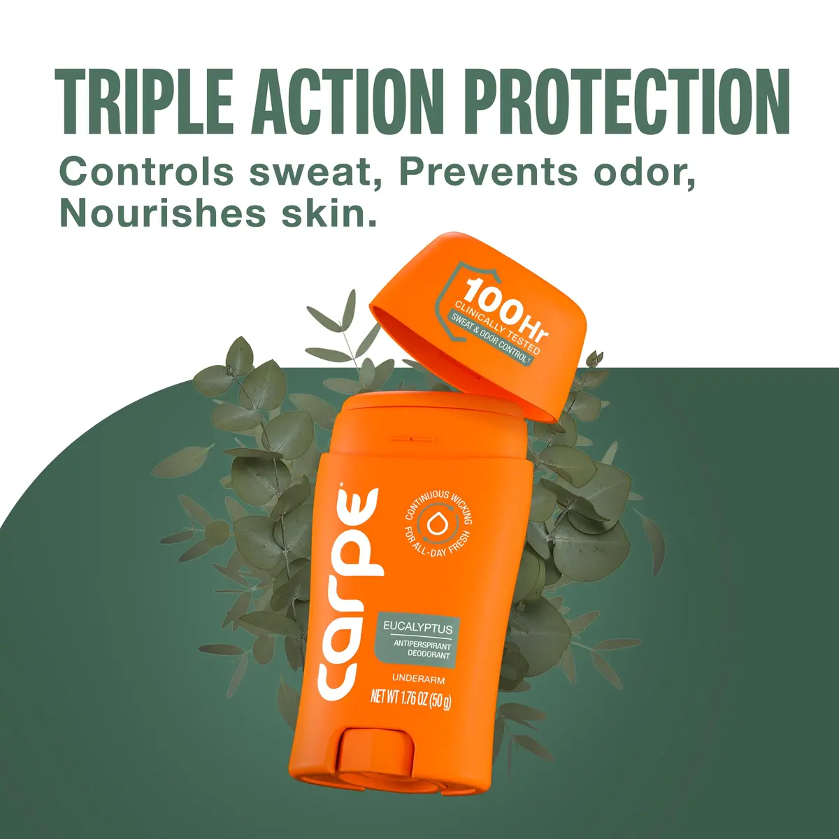 Carpe Antiperspirant Lotion Eucalyptus Scent 50ml (1.76 Fl Oz) | 100-Hour Sweat & Odor Protection - view 5