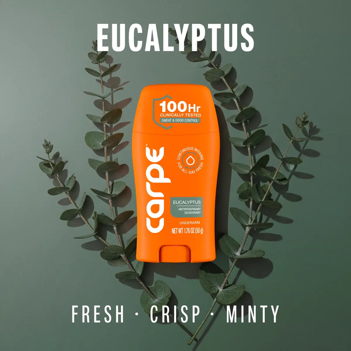 Carpe Antiperspirant Lotion Eucalyptus Scent 50ml (1.76 Fl Oz) | 100-Hour Sweat & Odor Protection - view 3
