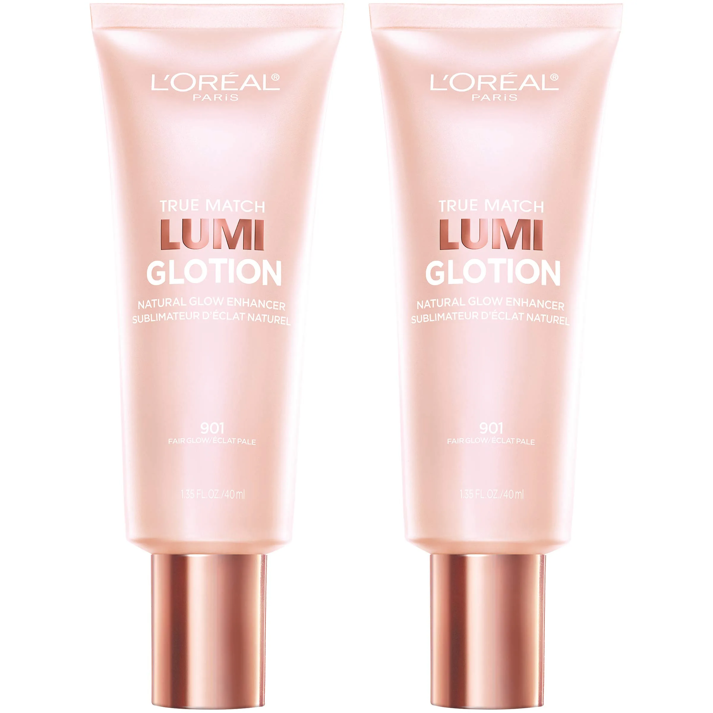 L'Oréal Paris True Match Lumi Glotion Natural Glow Enhancer Highlighting Lotion Fair (1.35 Fl Oz x 2) | USA Imported Face Makeup - main product image