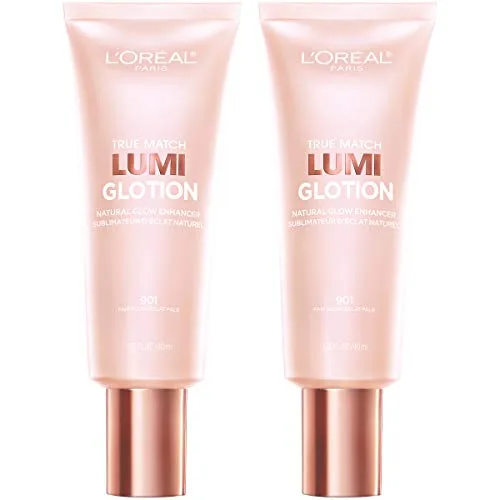 L'Oréal Paris True Match Lumi Glotion Natural Glow Enhancer Highlighting Lotion Fair (40ml (1.35 Fl Oz) x 2) | USA Imported Face Makeup - main product image