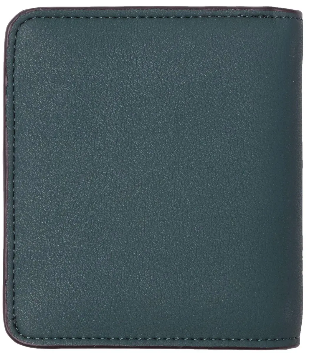 Toughergun Women's Slim Leather Wallet in 04 ReNapa Green Coal, Compact Bifold with RFID Protection & ID Window - view 4
