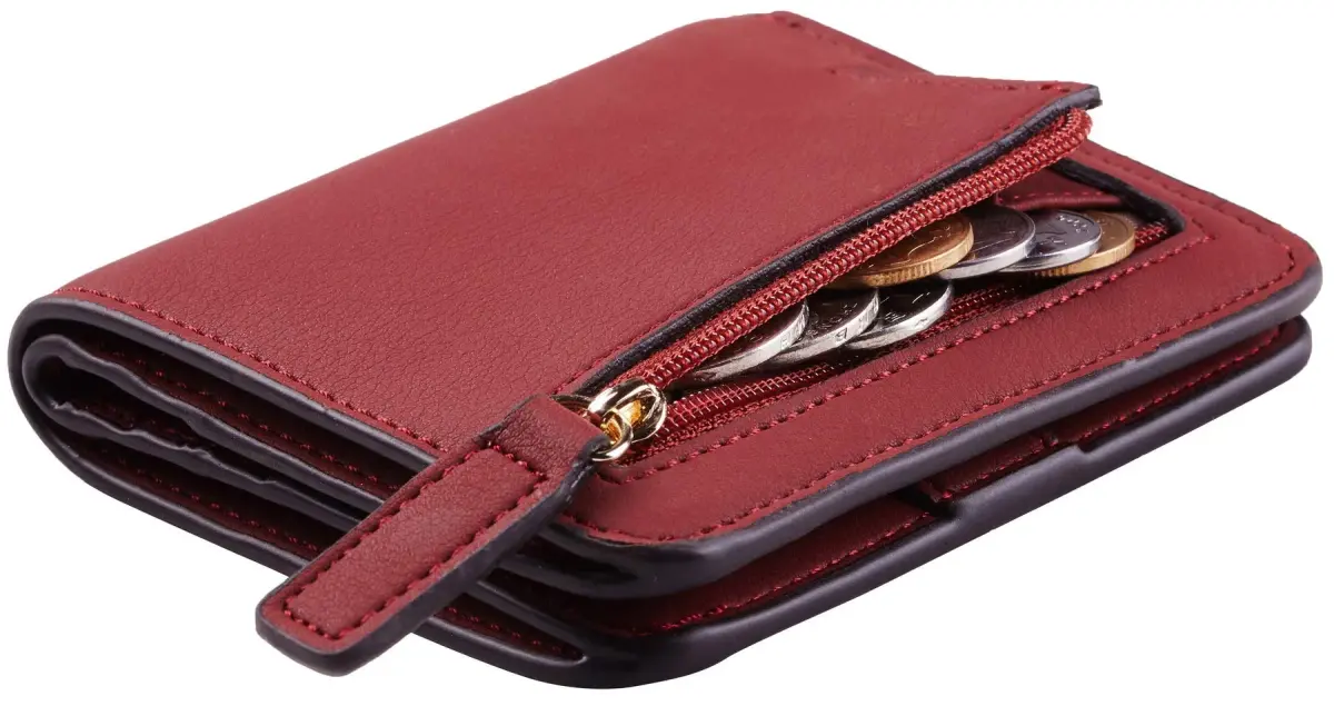 Toughergun Women's Slim Leather Wallet with RFID Protection, Compact Bifold Mini Purse 10.7cm x 9.1cm (4.2" x 3.6") | Holds 6 Cards & ID - main product image