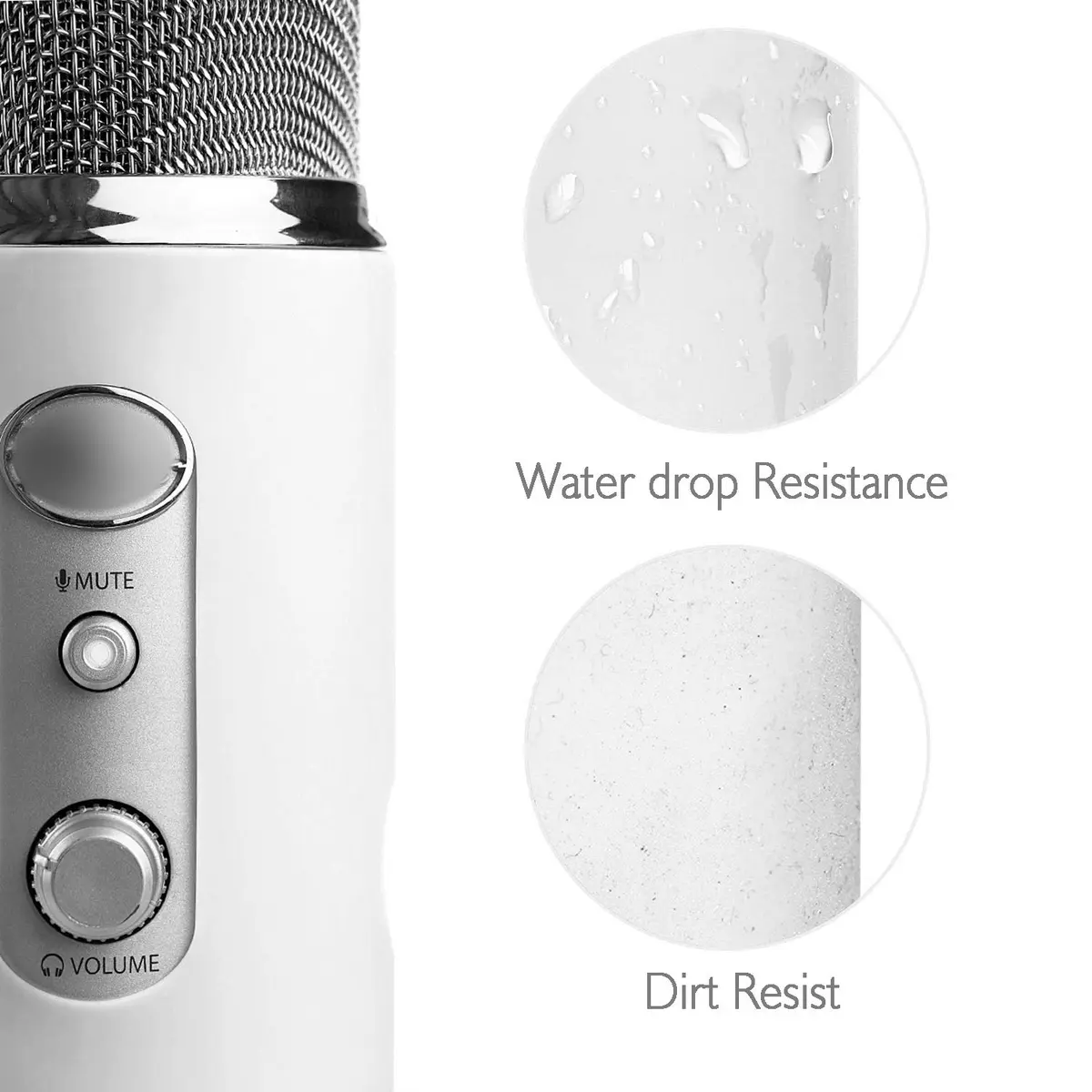 YOUSHARES Microphone Windscreen Foam & Protector for Blue Yeti & Yeti Pro | Moonwhite Foam & Silicone Cover - view 5