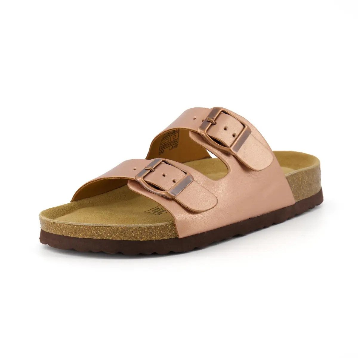 CUSHIONAIRE Lane Cork Slide Women's Sandals, Comfortable Slip-On Footwear, Gold (Rose) 6.5 - view 9