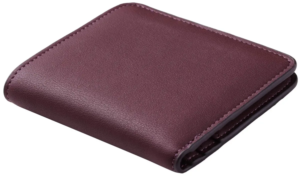 Toughergun Women's Slim Leather Wallet - Rich Red Wine Colour, RFID Protection, Compact Bifold Mini Purse - view 3