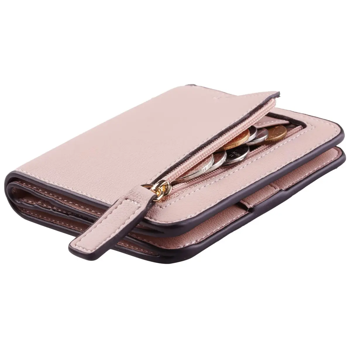 Toughergun Women's Slim Leather RFID Wallet - 08 ReNapa Pink Champagne - main product image