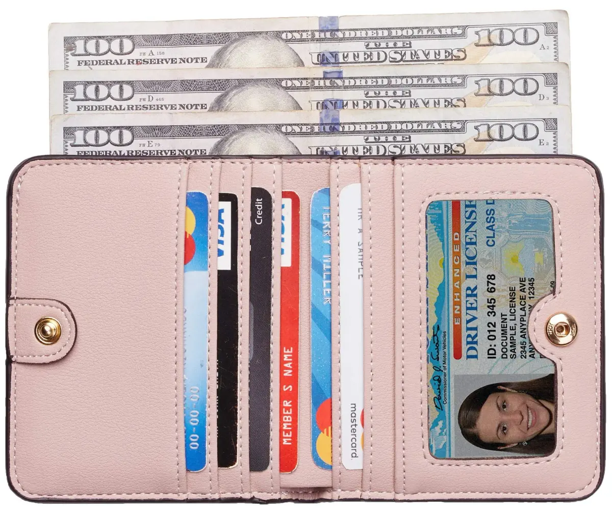 Toughergun Women's Slim Leather RFID Wallet - 08 ReNapa Pink Champagne - view 2