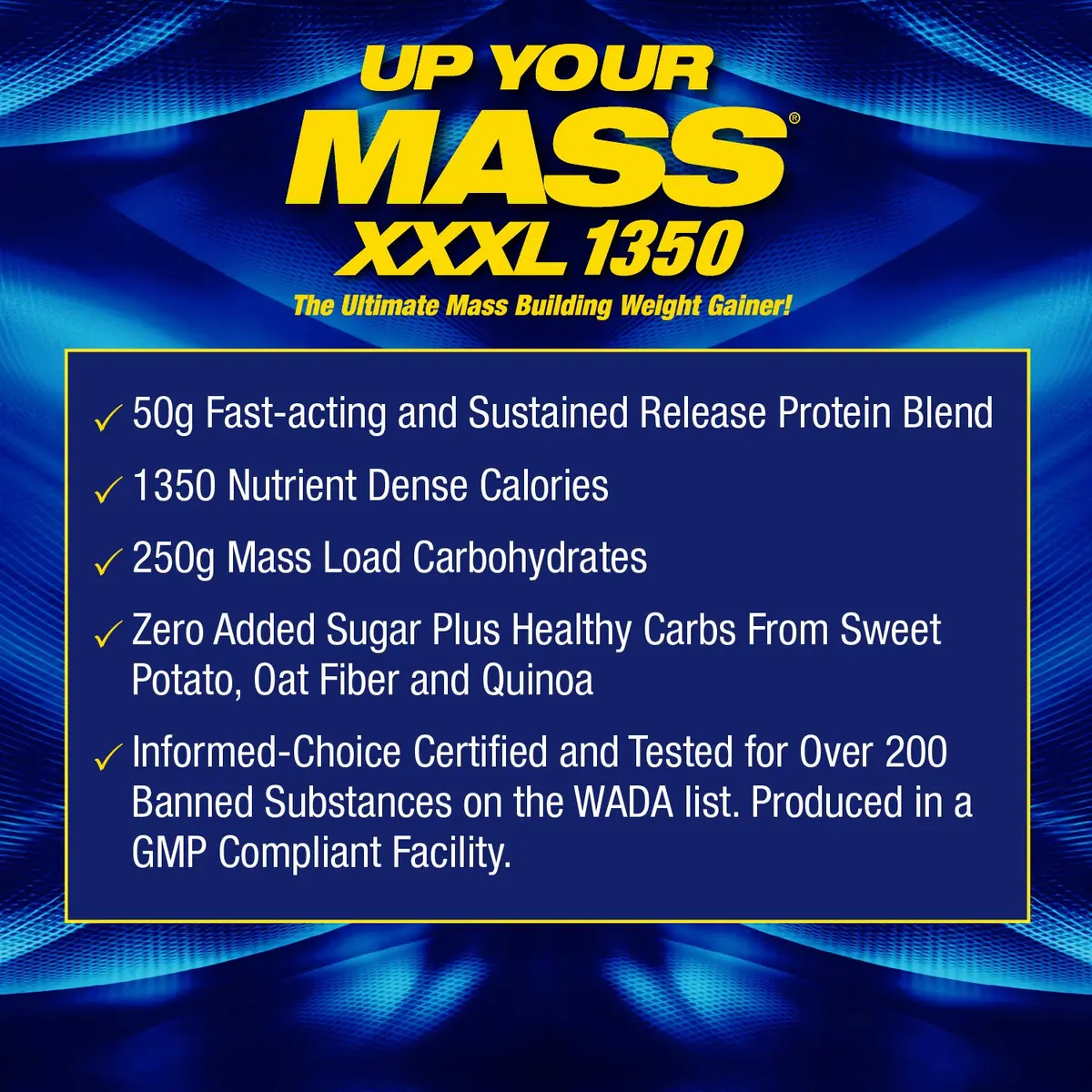 Maximum Human Performance UYM XXXL 1350g | Muscle Mass Builder with 50g Protein & 11g BCAAs (70-120 chars) - view 8