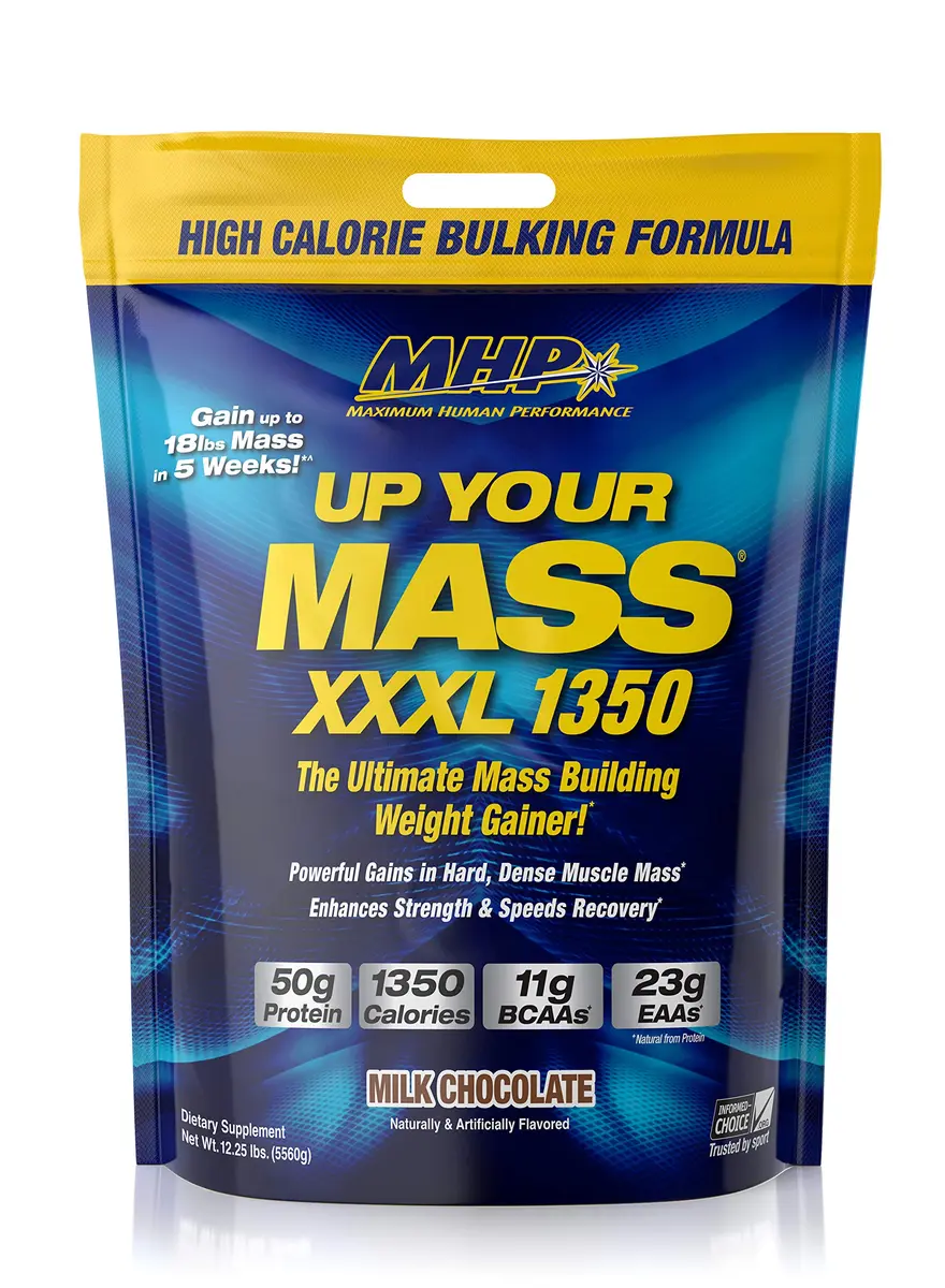 Maximum Human Performance UYM XXXL 1350 Muscle Mass Gainer 12.25 lb | 50g Protein, 1350 Calories, BCAAs, Milk Chocolate - main product image