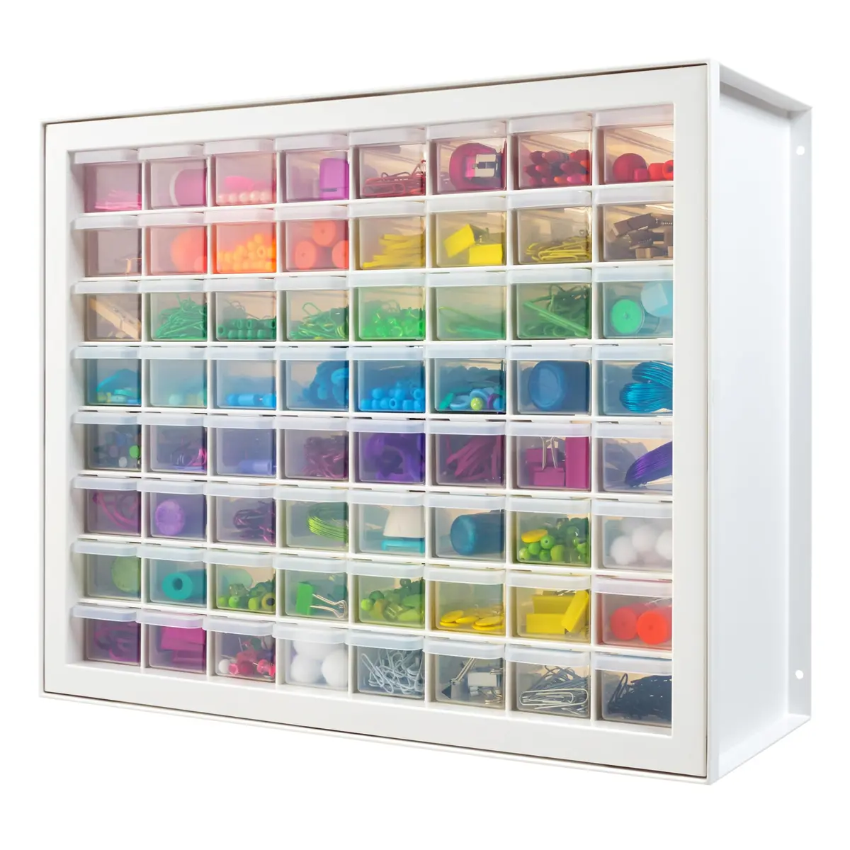 IRIS USA 64-Drawer Screw Organizer | Durable Plastic Hardware Storage in USA (7" L x 19.5" W x 15.5" H) - main product image