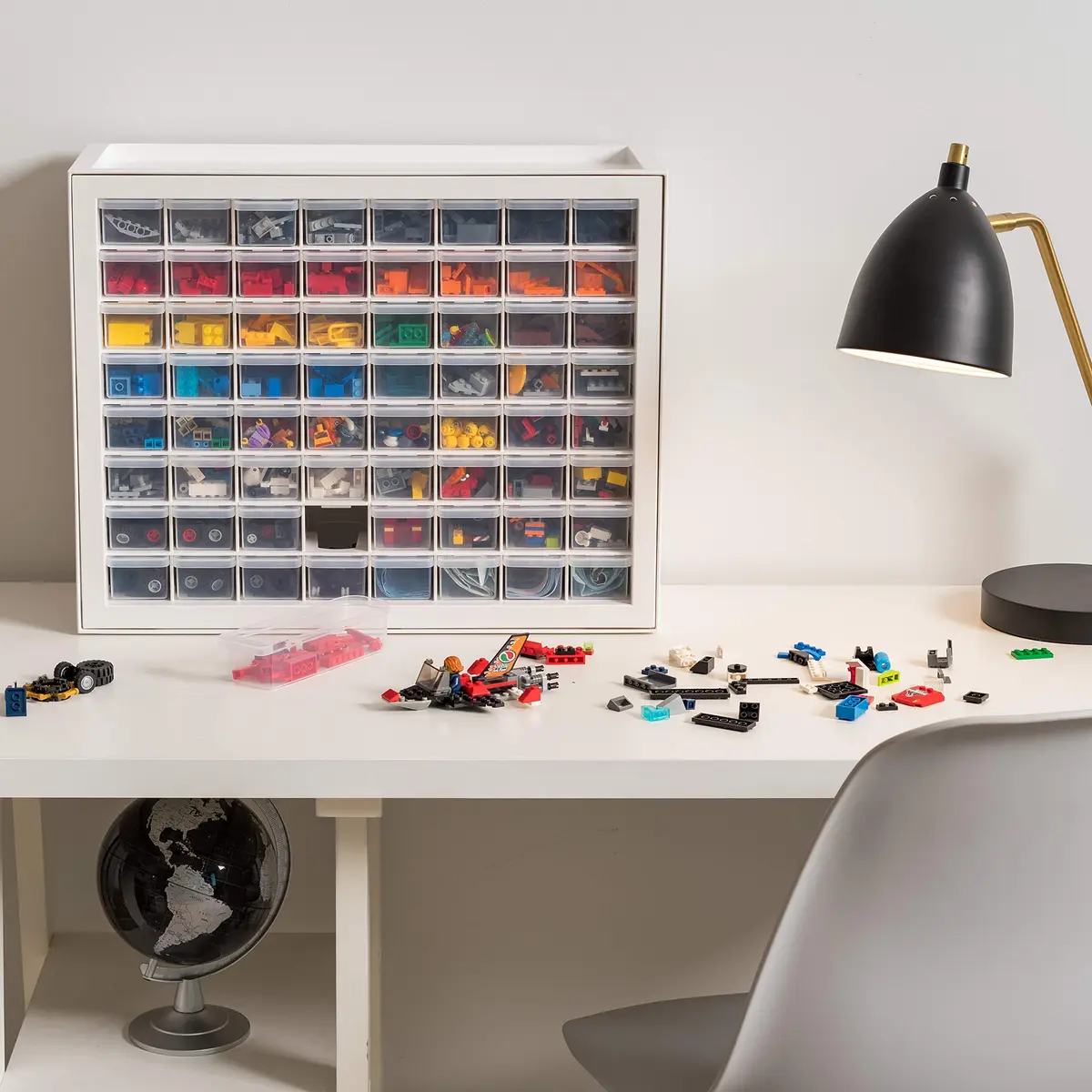 IRIS USA 64-Drawer Screw Organizer | Durable Plastic Hardware Storage in USA (7" L x 19.5" W x 15.5" H) - view 5