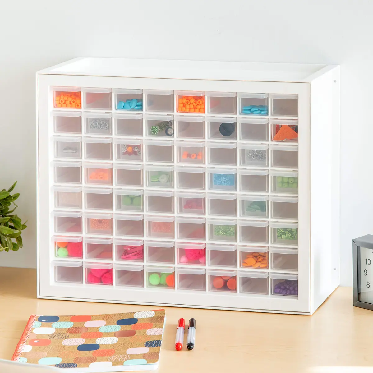 IRIS USA 64-Drawer Screw Organizer | Durable Plastic Hardware Storage in USA (7" L x 19.5" W x 15.5" H) - view 7