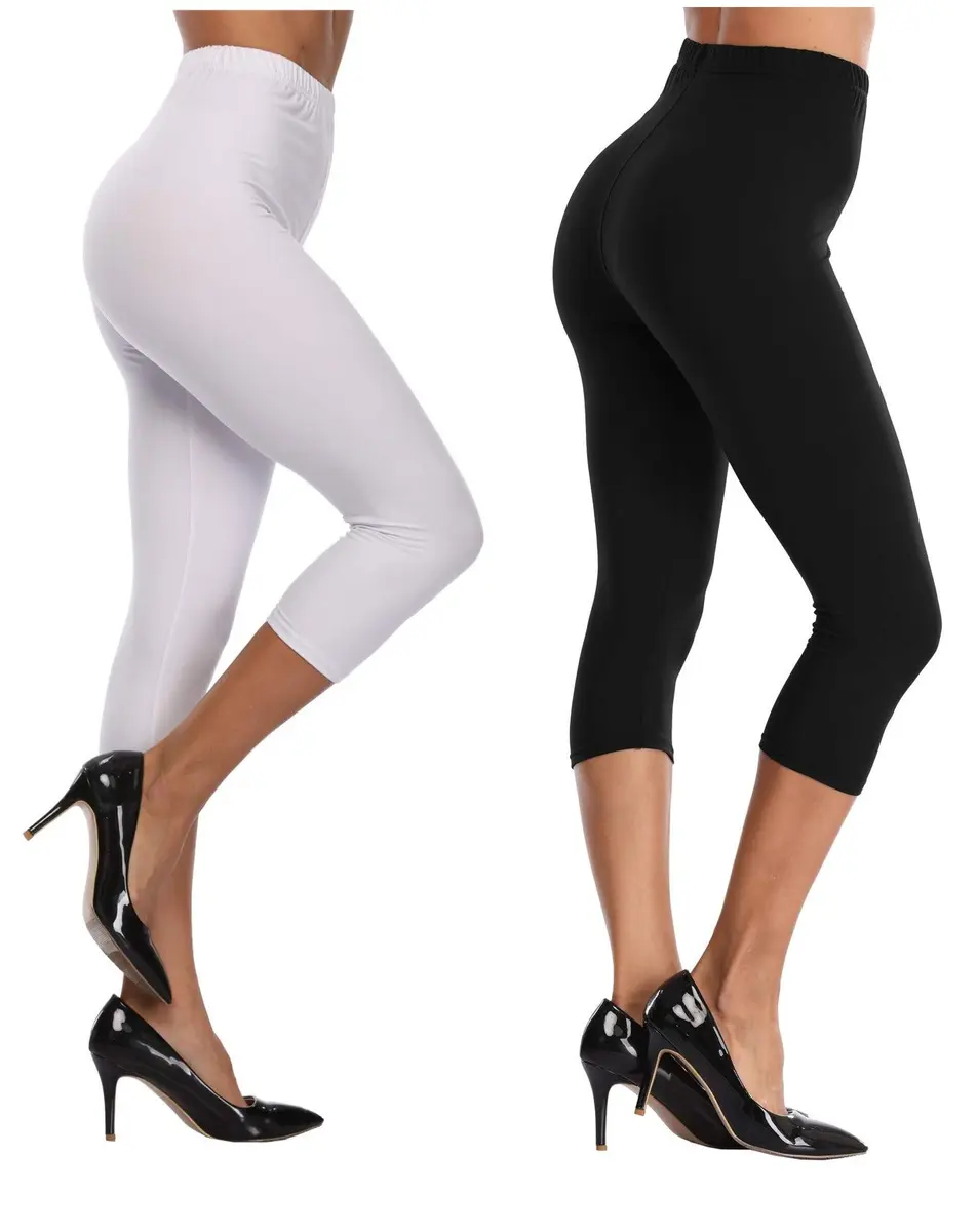 Kotii Women's Soft Capri Leggings 3/4 Cropped High Waist | Ultra Comfortable Fit - main product image