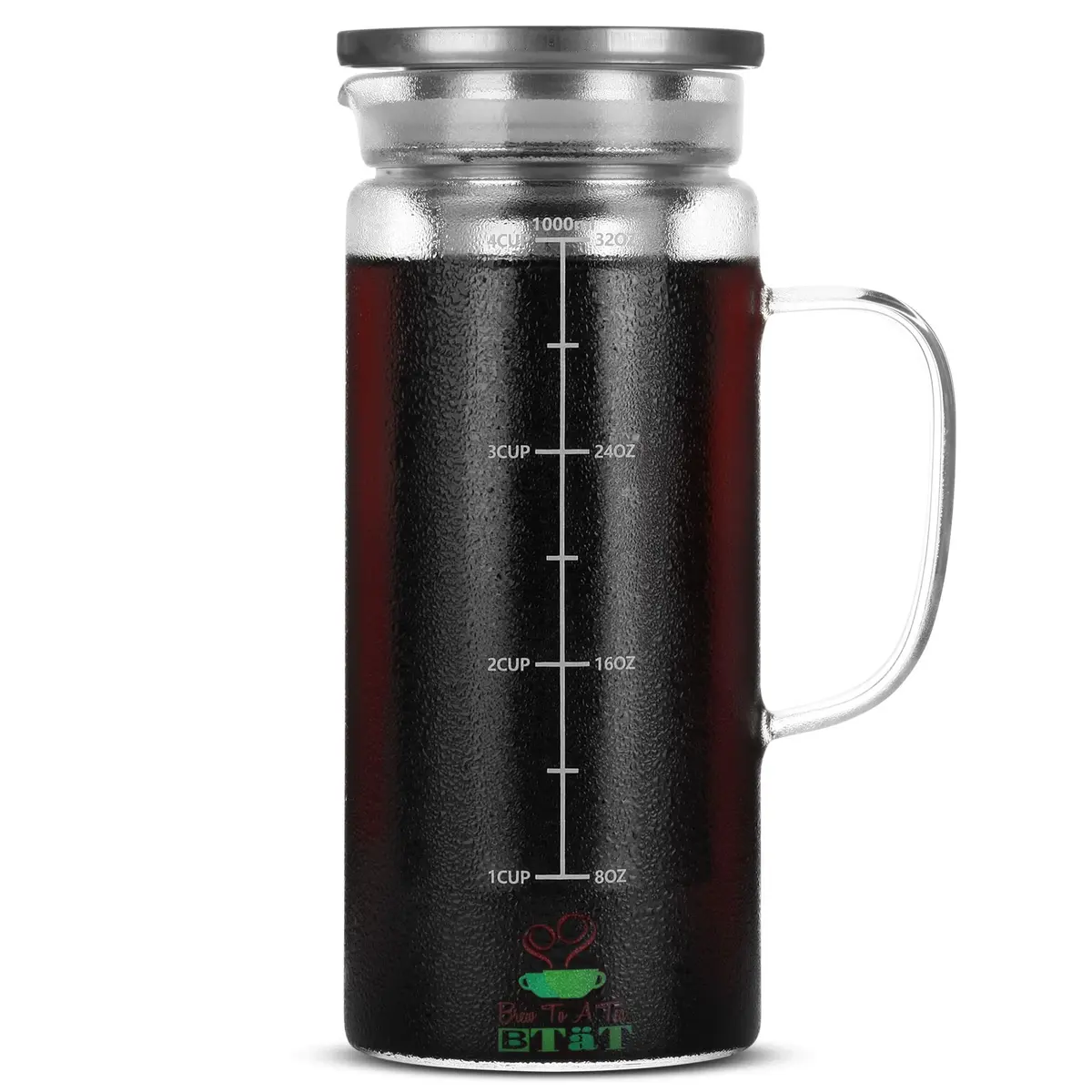 Brew To A Tea Cold Brew Coffee Maker, 32 oz | Airtight, Stainless Steel Mesh, Borosilicate Glass - main product image