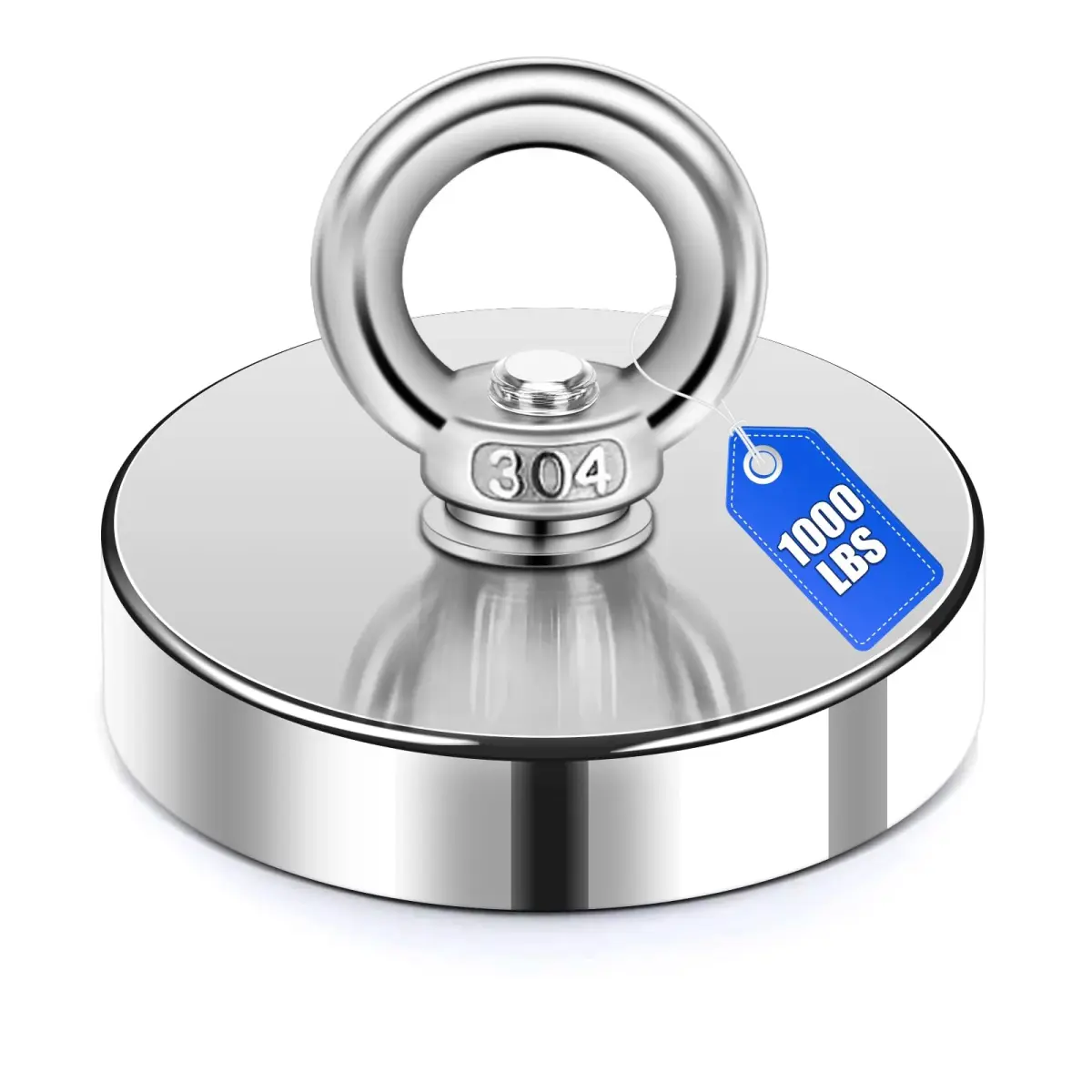 DIYMAG Fishing Magnet 90mm (3.55") 453kg (1000LBS) Pull Force with Countersunk Hole | Heavy Duty Neodymium Retrieval Magnet - main product image