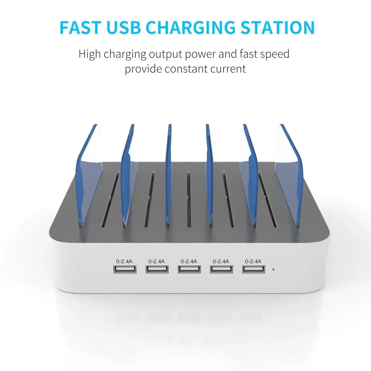 MSTJRY 5-Port USB-A Charging Station with 7 Cables | Charges 5 Devices Simultaneously, Organizes Cables - view 2