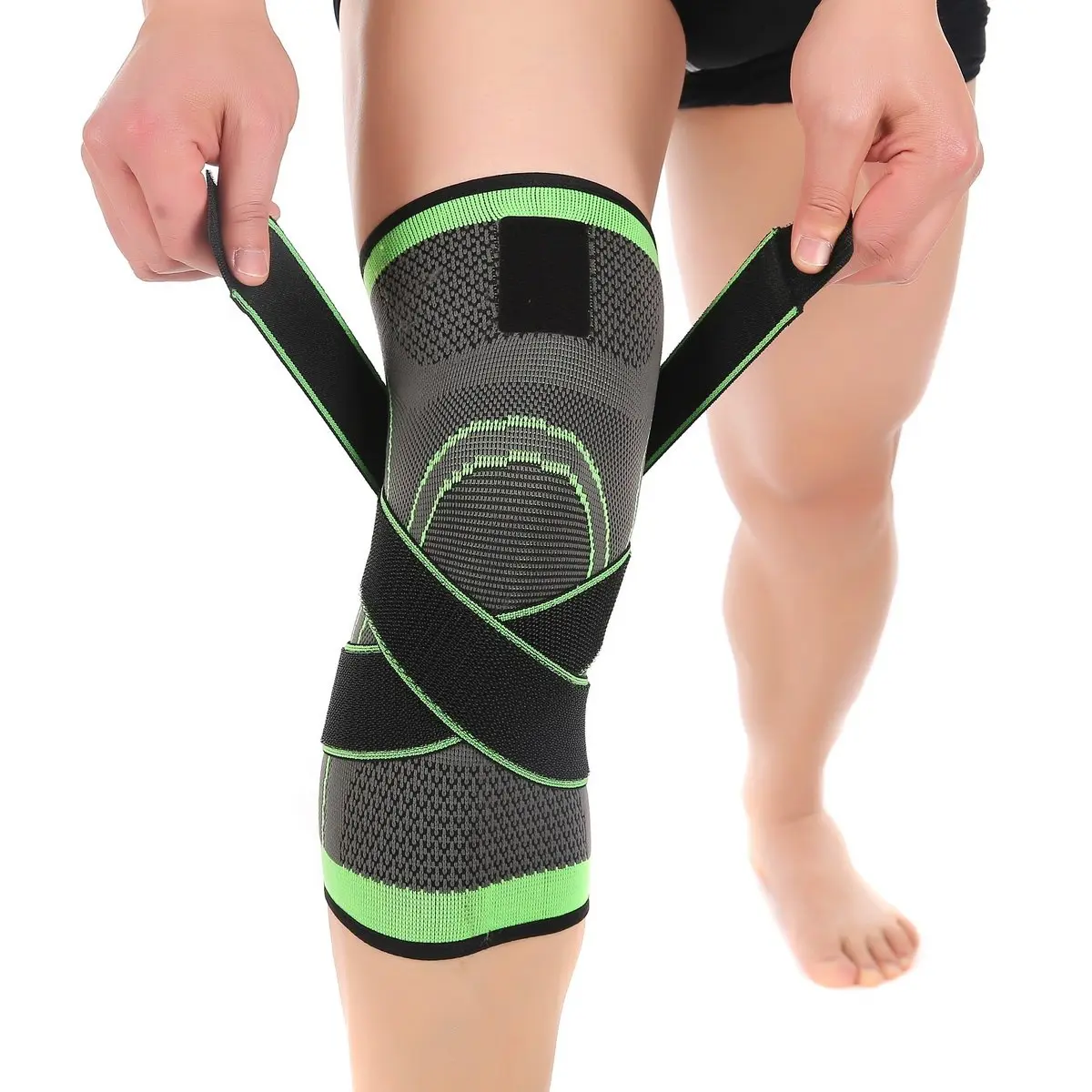 Mumian XXXL Black/Green Knee Brace Sleeve | FDA Approved, Doctor Recommended, Adjustable Fit - main product image