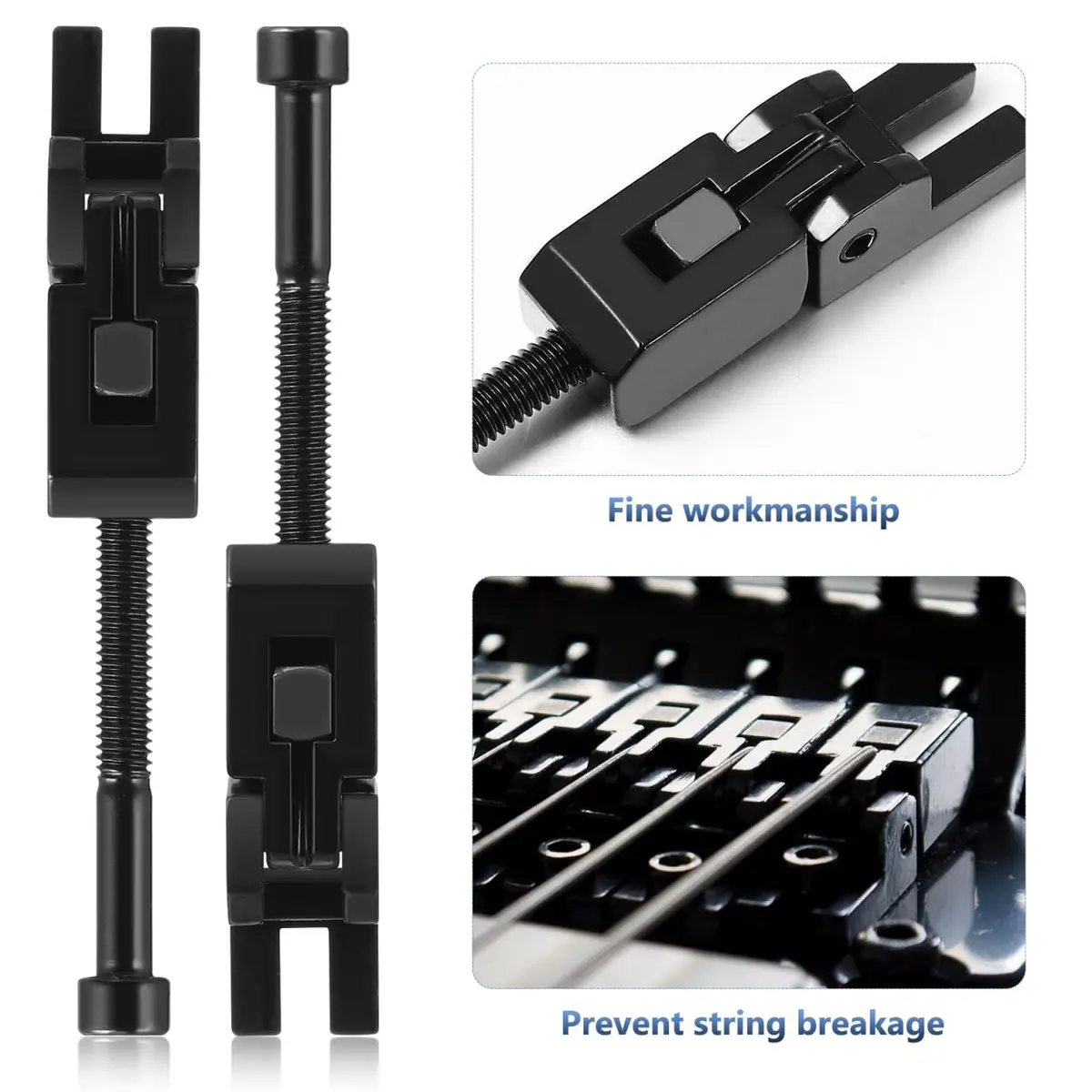 SUPVOX Set of 6 Double Locking Saddles for Floyd Rose Guitar Tremolo Bridge | Durable Metal Finish, Lock Screws Included - view 2