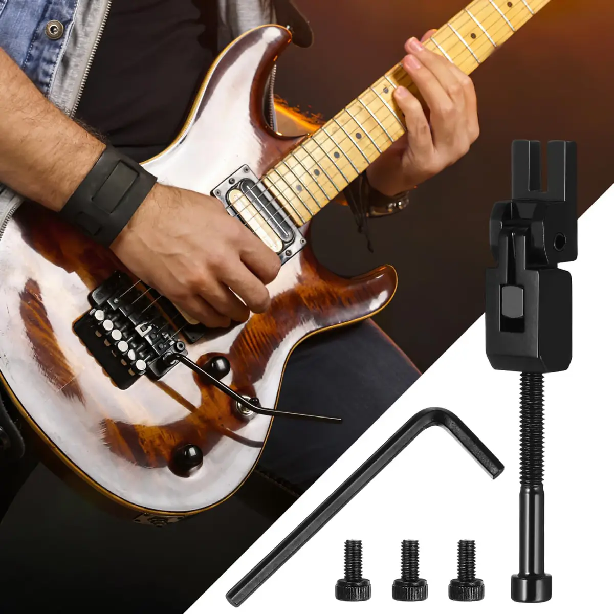SUPVOX Set of 6 Double Locking Saddles for Floyd Rose Guitar Tremolo Bridge | Durable Metal Finish, Lock Screws Included - view 3