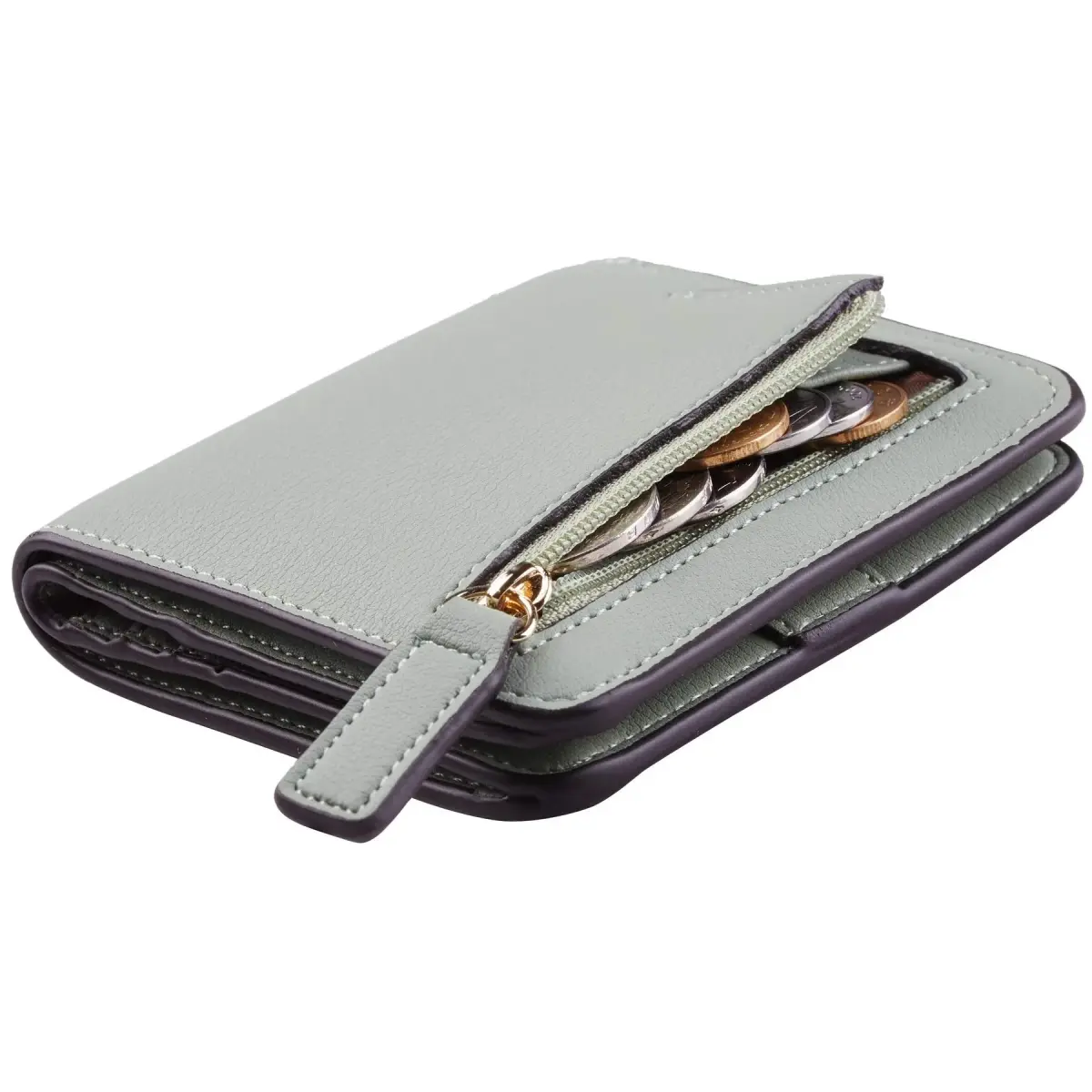 Toughergun ReNapa Green Blooming Slim Leather Bifold Wallet with RFID Protection - main product image