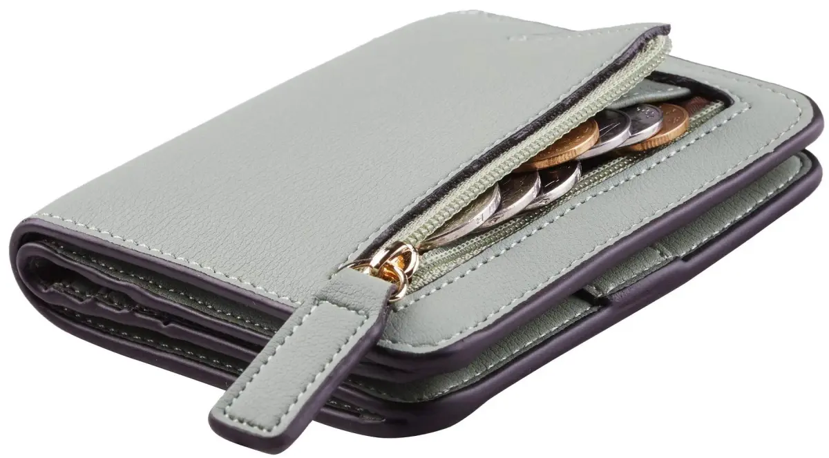 Toughergun ReNapa Green Blooming Slim Leather Bifold Wallet with RFID Protection - main product image