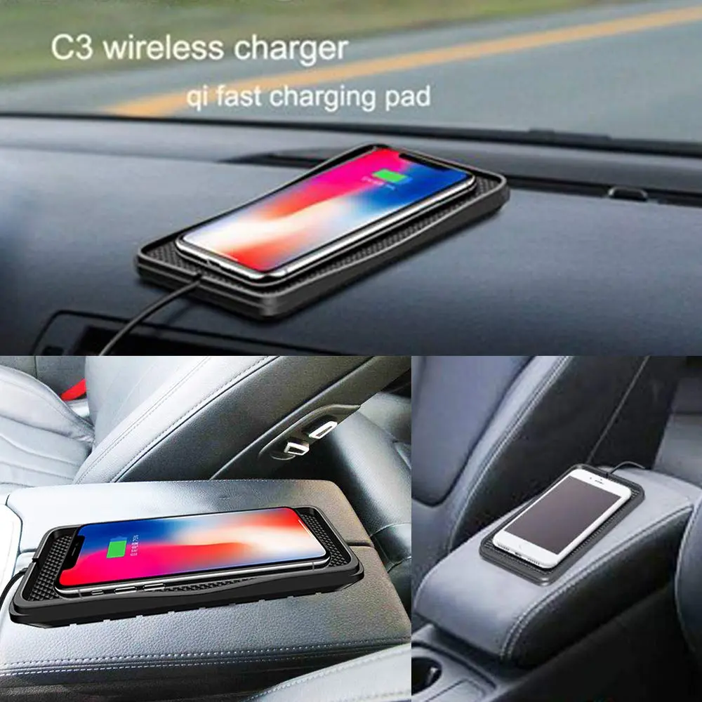 POLMXS Wireless Charger Car Charging Pad 15W | Fast Wireless Phone Charger Compatible with Qi Devices - view 2