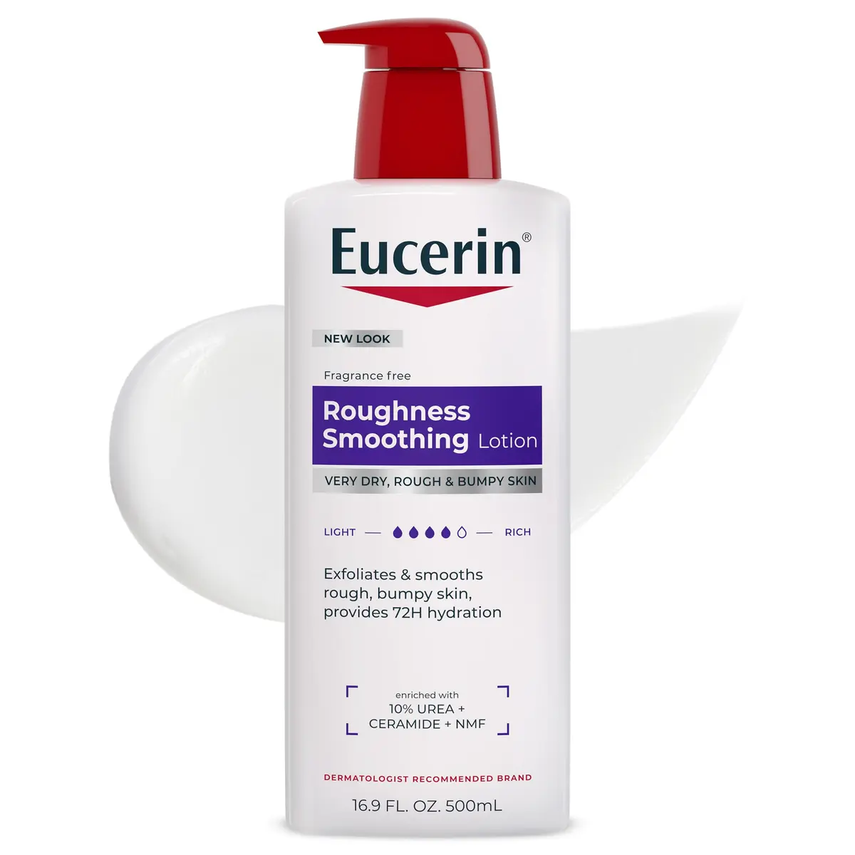 Eucerin Roughness Smoothing Lotion with Urea, 16.9 Fl Oz | Hydrates & Smooths Dry, Bumpy Skin - main product image