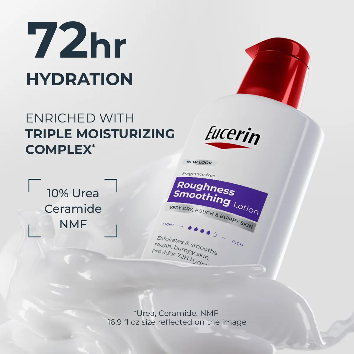 Eucerin Roughness Smoothing Lotion with Urea, 16.9 Fl Oz | Hydrates & Smooths Dry, Bumpy Skin - view 3