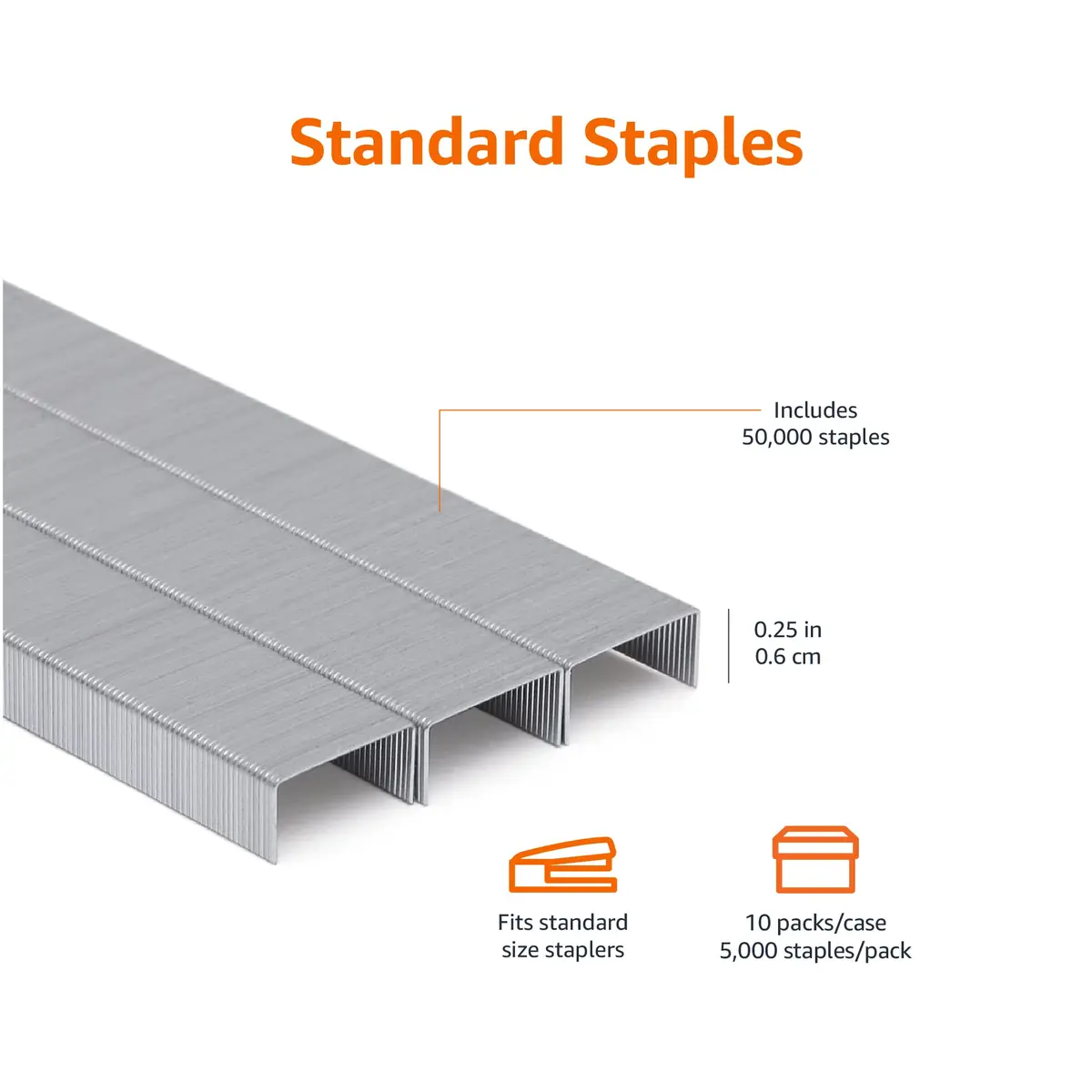 Amazon Basics Standard Stapler Staples 1/4" Length 50000 Count | Value Pack Staples for Office Use - view 2