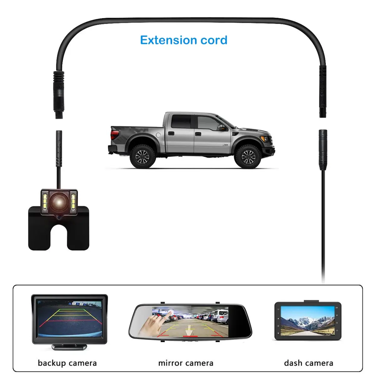 YQMAJIM 2.5mm Extension Cable 2.99 m (9.8 ft) | Stable Signal Transmission for Dash Cam Rearview Backup Cameras - view 2