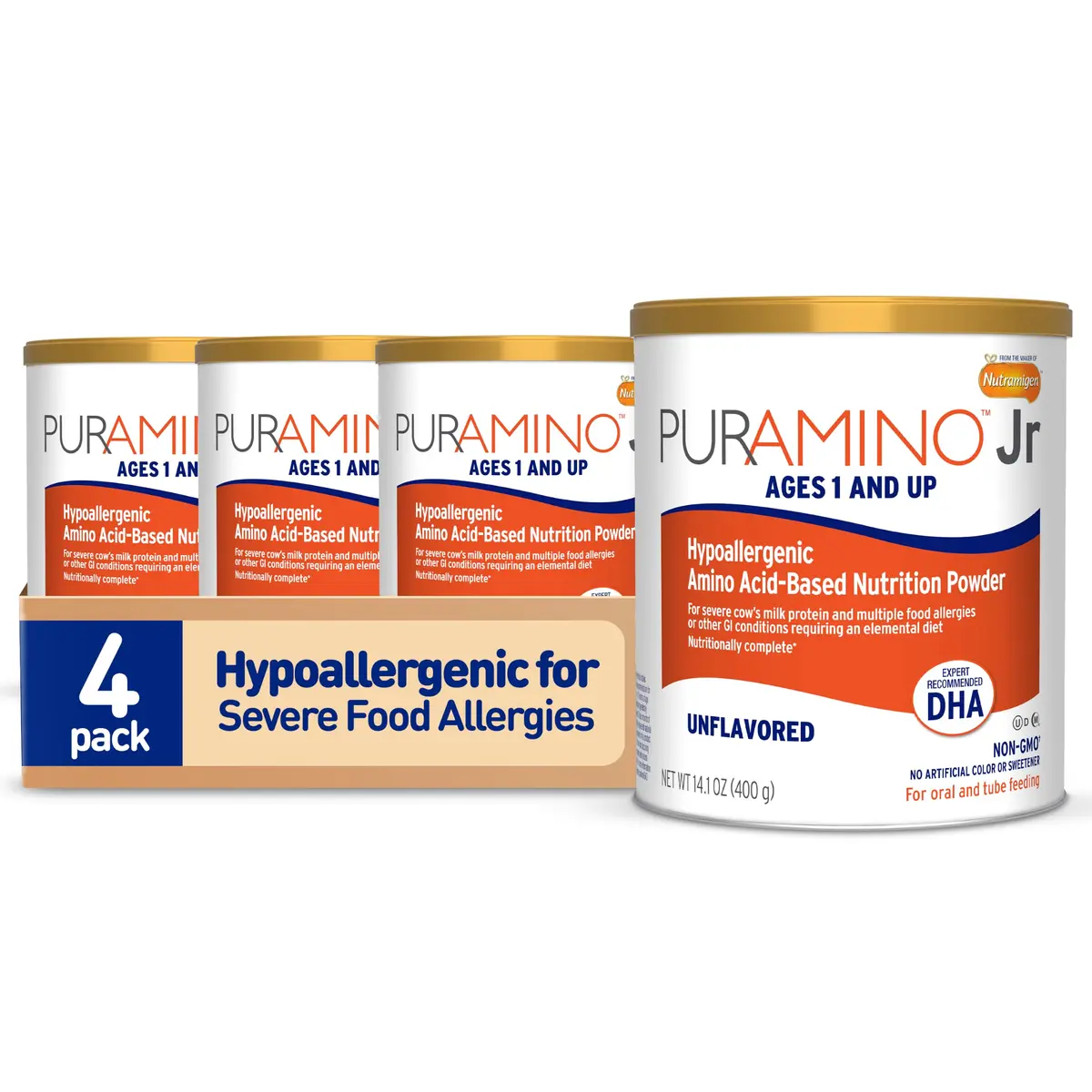 Enfamil PurAmino Junior Hypoallergenic Amino Acid Powder 14.1 Oz | Complete Nutrition for Severe Food Allergies - main product image