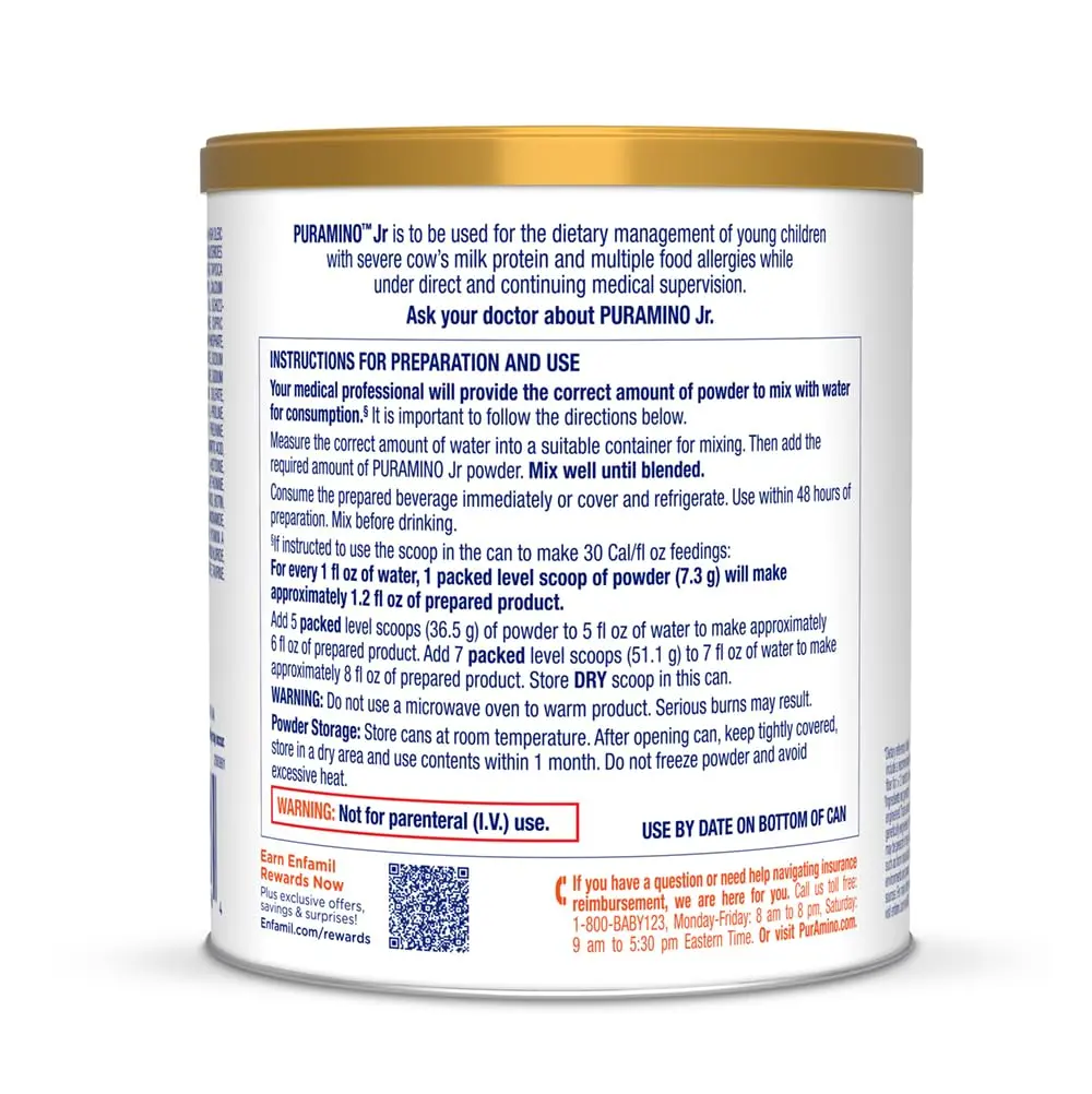 Enfamil PurAmino Junior Hypoallergenic Amino Acid Powder 14.1 Oz | Complete Nutrition for Severe Food Allergies - view 9