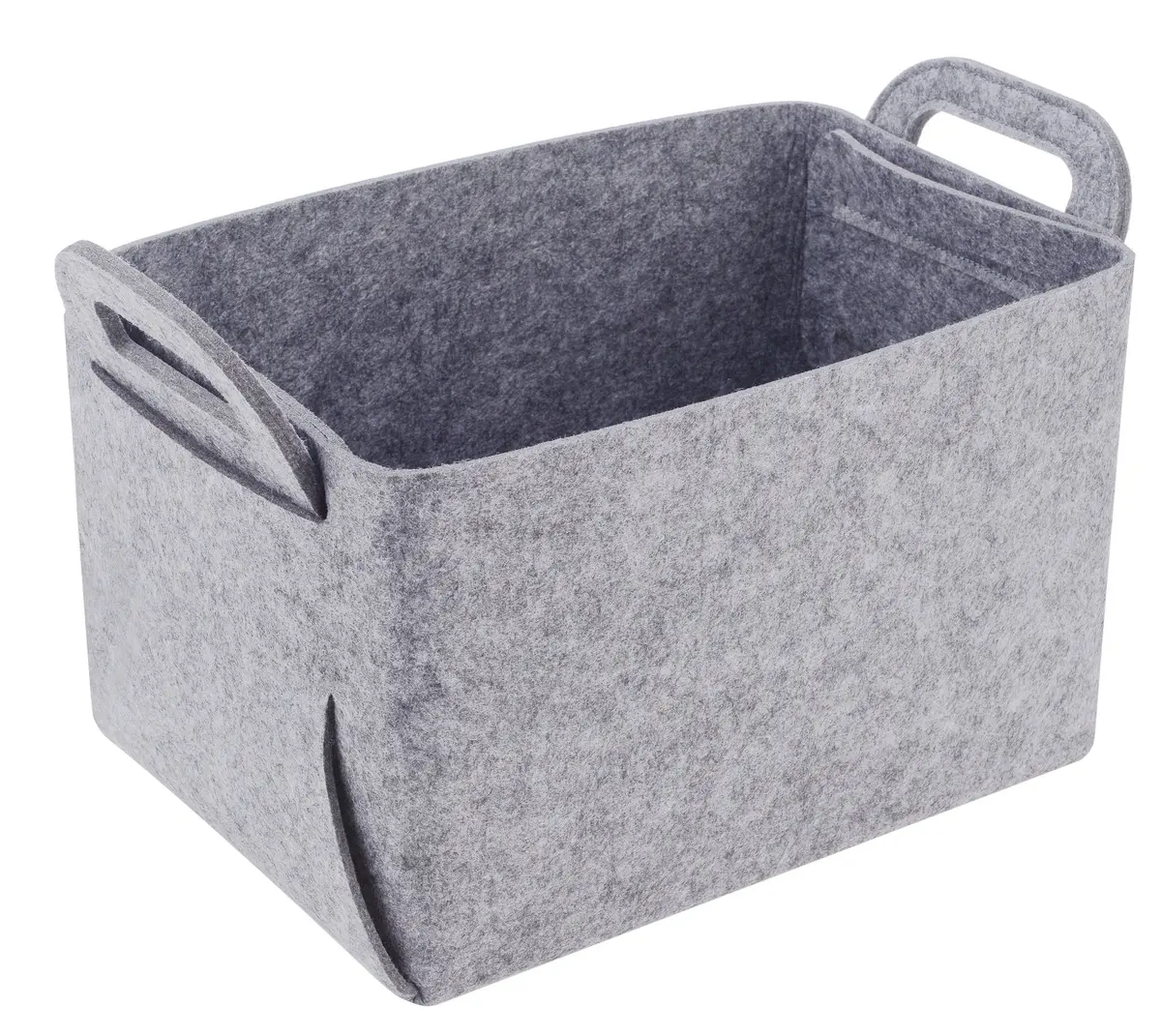 Minoisome Storage Basket Felt Storage Bin Collapsible & Convenient Box Organizer with Carry Handles for Office Bedroom Closet Babies Nursery Toys Laundry (Light grey, 15.7inch (40cm)×11inch (28cm)×10inch (25cm)) | Space-Saving & Eco-Friendly - main product image