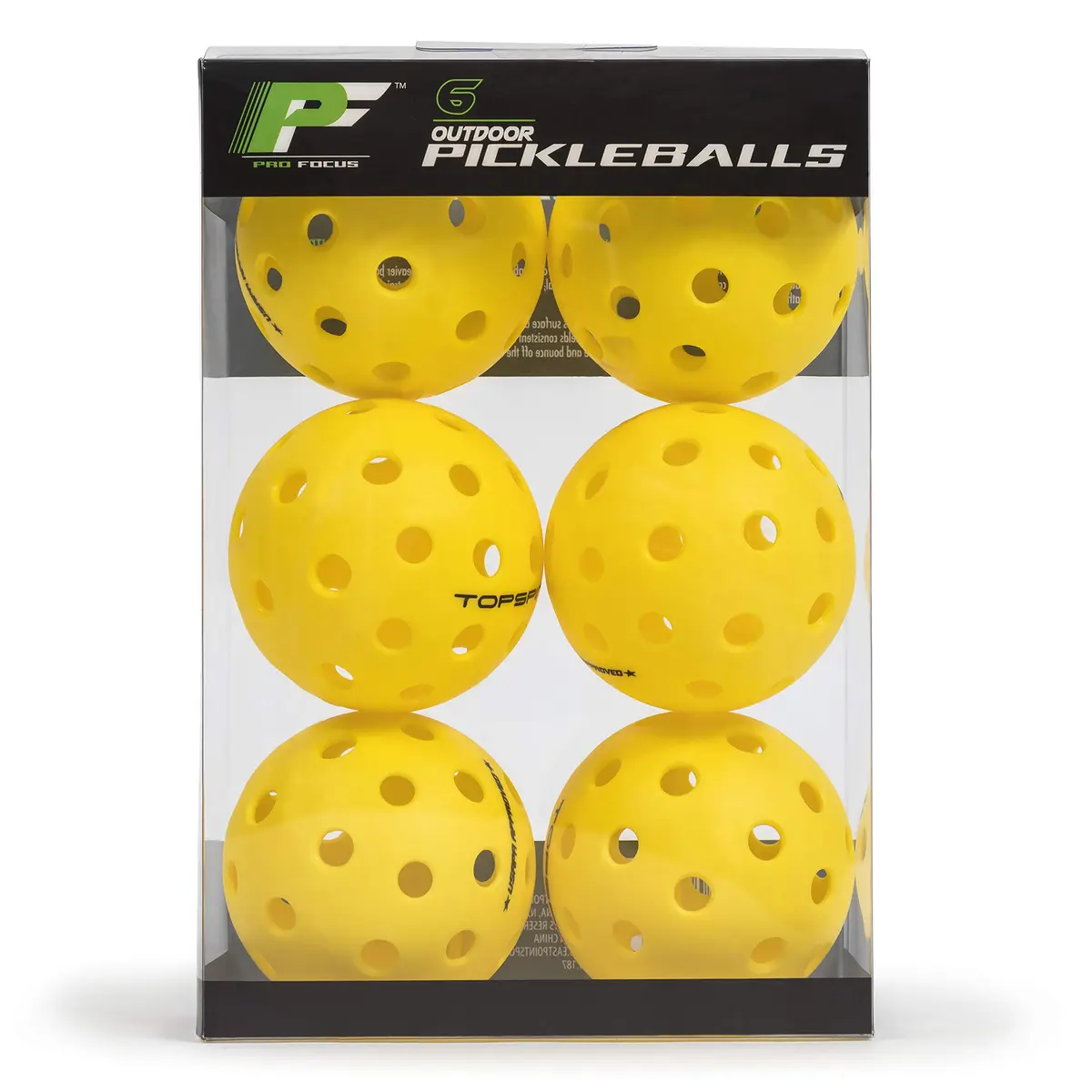 Pro Focus Official Outdoor Pickleball Balls 6-Pack | USAPA Approved for True Bounce & Consistent Flight - main product image