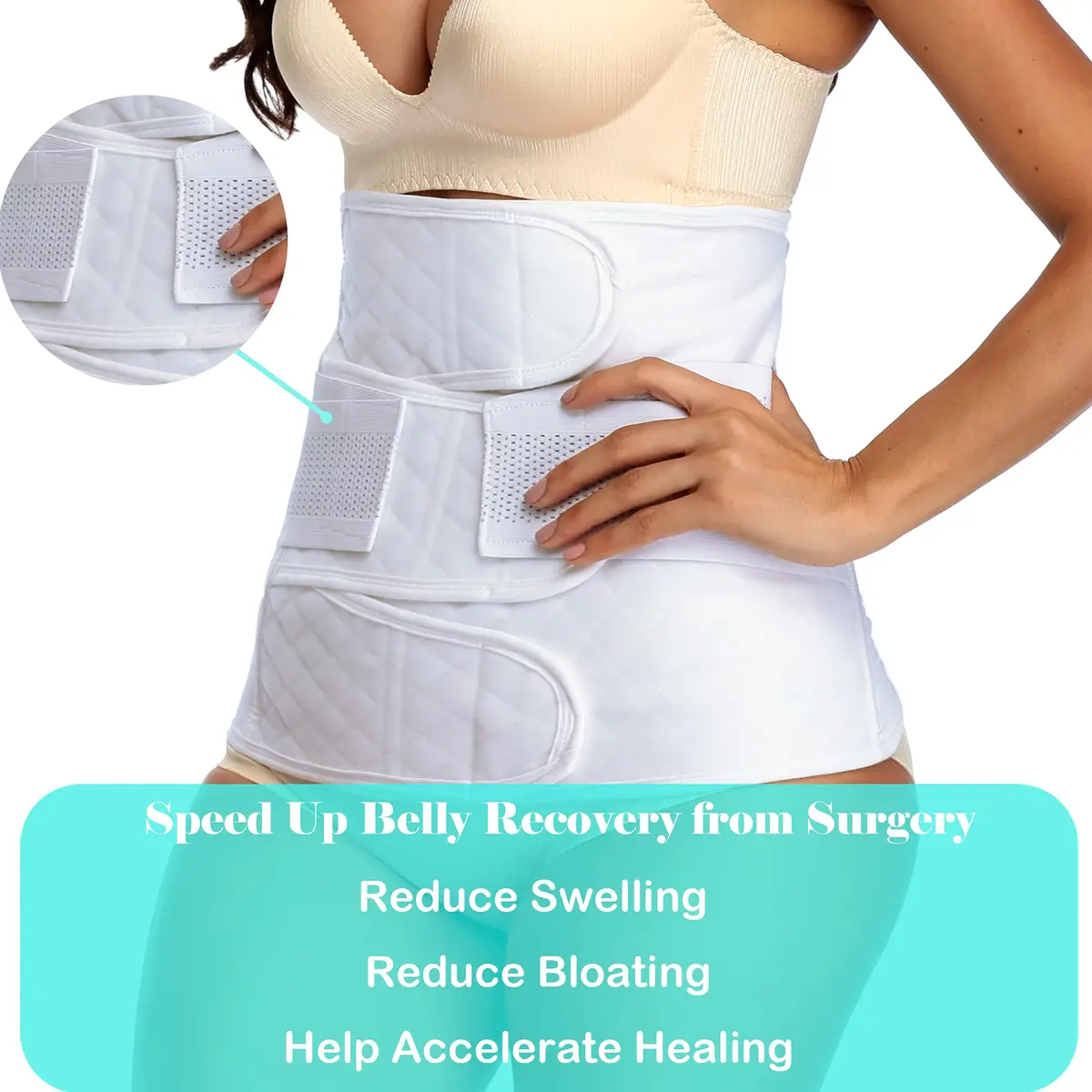 PAZ WEAN Post C-Section Recovery Belly Band Large (20cm L x 5cm W x 0.1cm H) | Medical Grade Compression for Postpartum Support - view 5