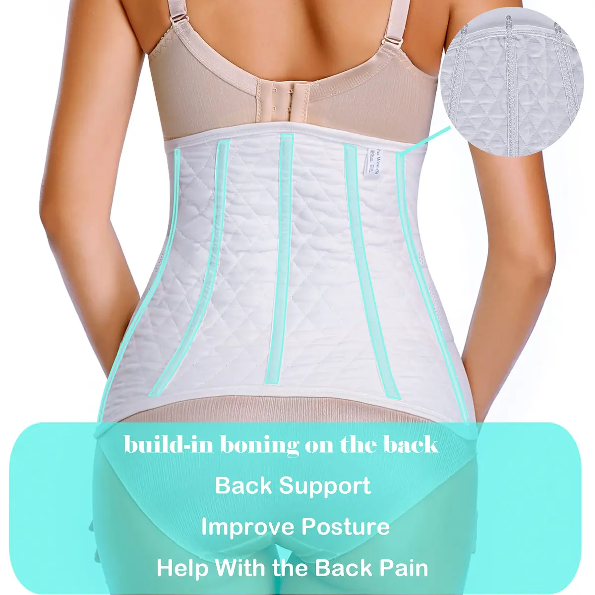 PAZ WEAN Post C-Section Recovery Belly Band Large (20cm L x 5cm W x 0.1cm H) | Medical Grade Compression for Postpartum Support - view 6