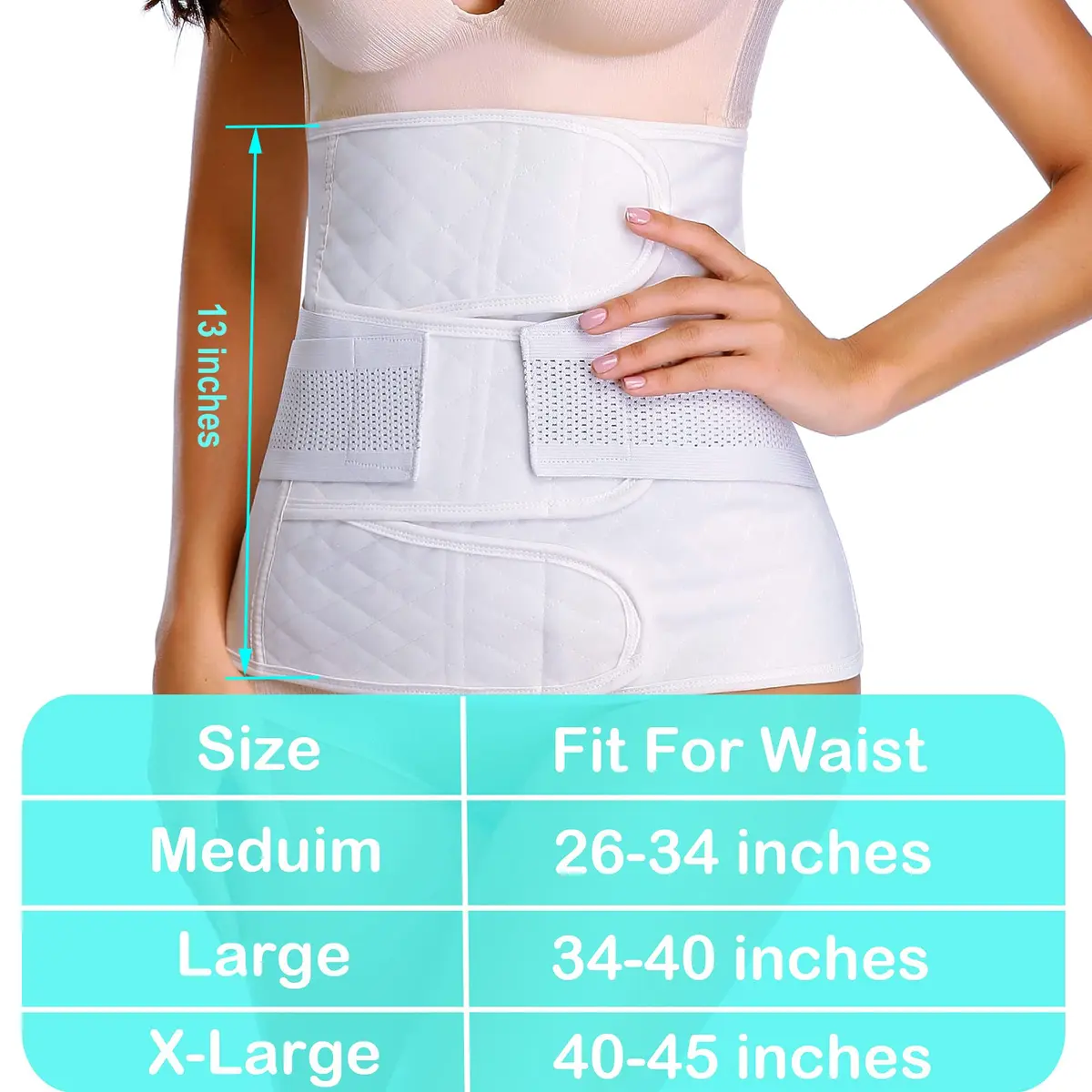 PAZ WEAN Post C-Section Recovery Belly Band Large (20cm L x 5cm W x 0.1cm H) | Medical Grade Compression for Postpartum Support - view 2