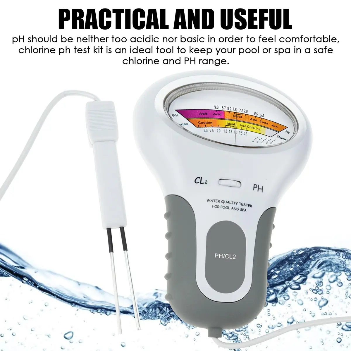 TEKCOPLUS 2-in-1 Pool Water Quality Tester pH & Chlorine Meter | 7.2-7.8 pH Range - view 6