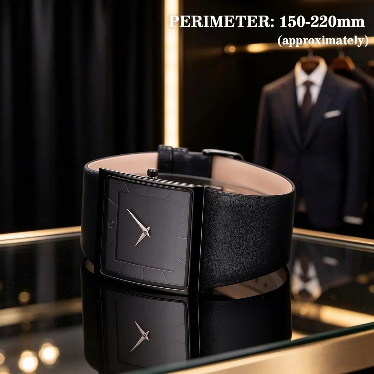 SIBOSUN Minimalist Square Men's Watch Black Dial 41mm Case | Classic Business Style Quartz Analog - view 7