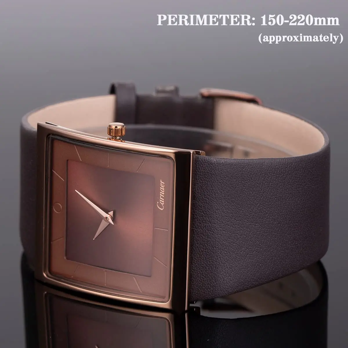 SIBOSUN Men's Square Watch 41mm (1.6 Inch) | Minimalist Quartz Brown Leather Strap Business Casual Analog - view 5