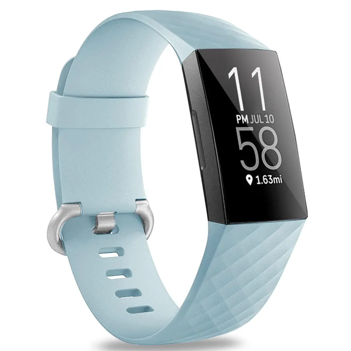 Hamile Waterproof Silicone Fitbit Charge 4/3 Sport Band, Aqua, Small | Durable & Comfortable - main product image