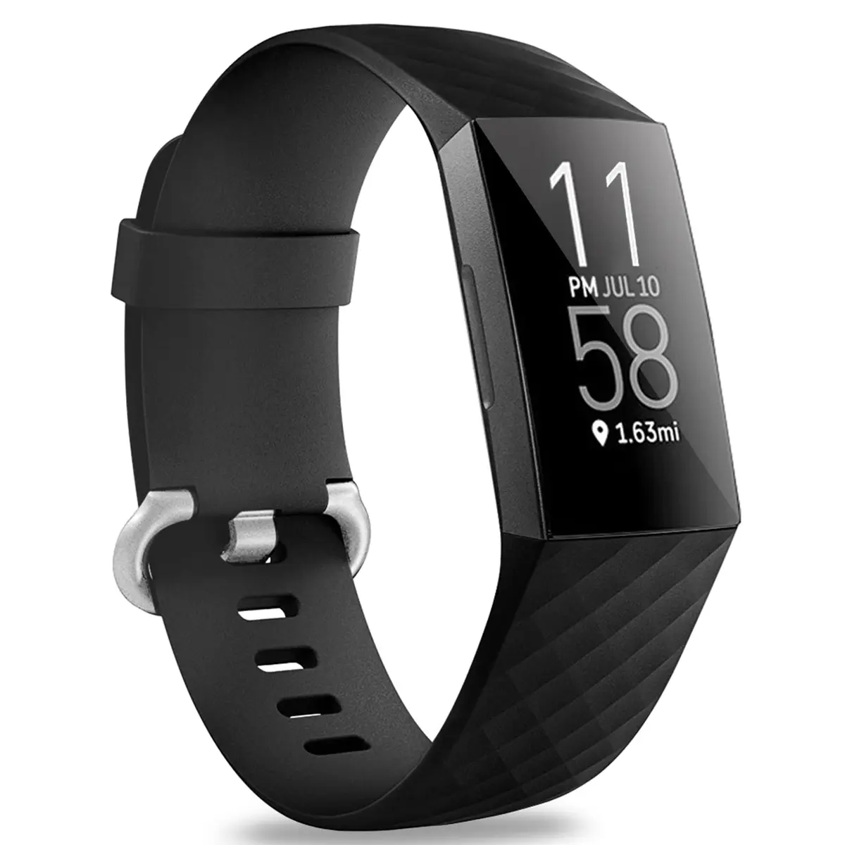 Hamile Watch Band Compatible with Fitbit Charge 4 / 3 | Silicone Sport Strap for Women Men, Small, Black - main product image
