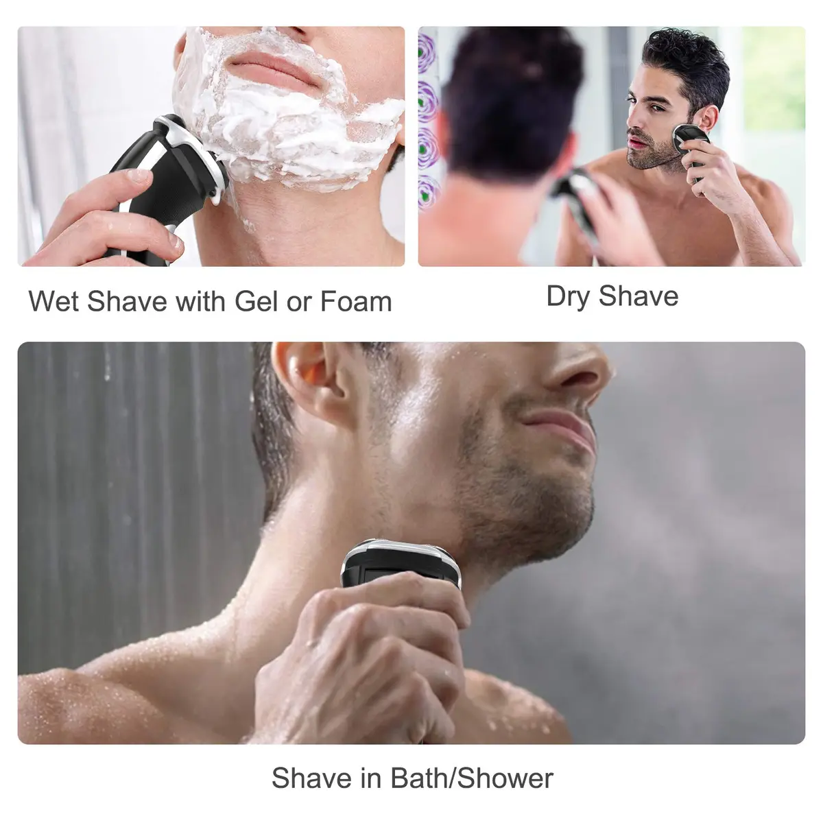 MAX-T Men's Electric Shaver 3D Rotary Wet & Dry Waterproof Rechargeable | Close & Comfortable Shave - view 4