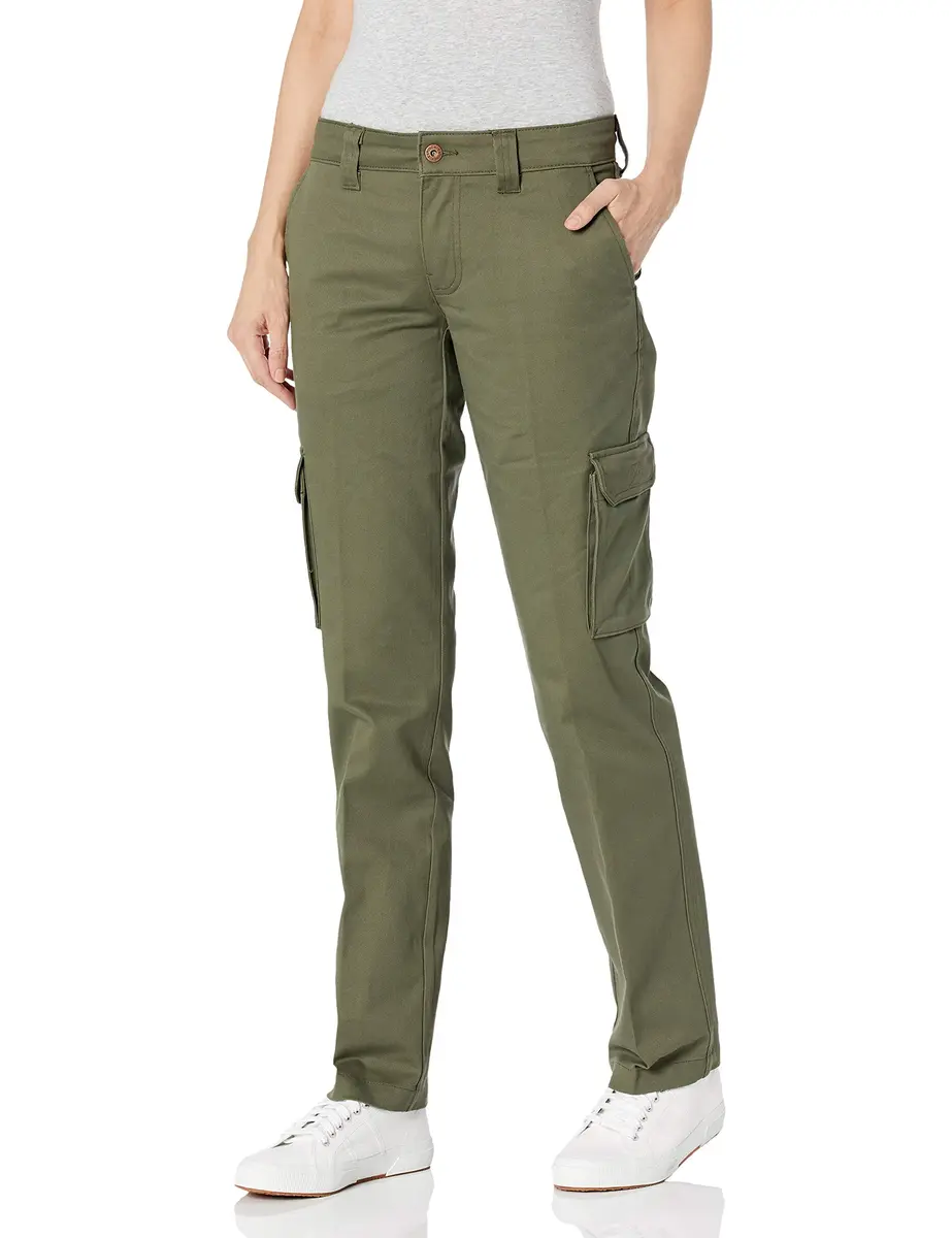 Dickies Relaxed Fit Stretch Cargo Straight Leg Work Pants, Grape Leaf, 16 US | Comfortable Utility Pants for Women - main product image