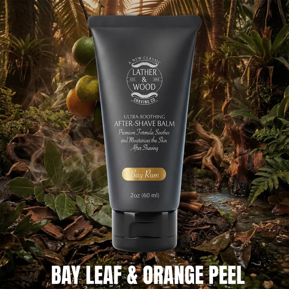 Lather & Wood Aftershave Balm 2oz | Classic Bay Rum Scent, Soothing & Hydrating - view 6